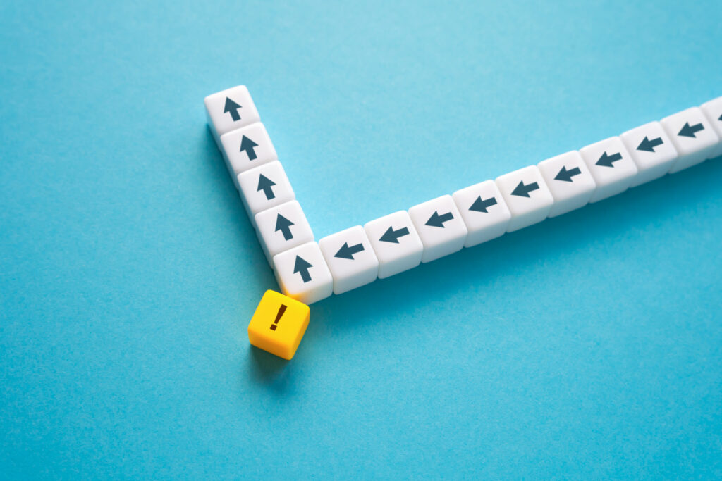 Arrows changing direction